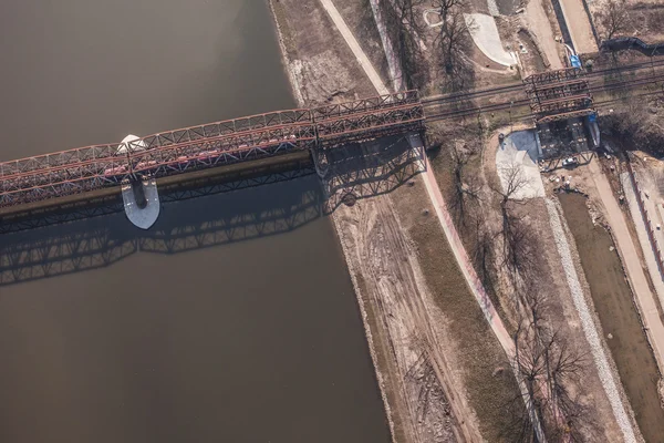 鉄道橋の空撮 — ストック写真