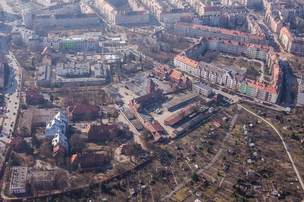 Vista aérea de uma cidade de Wroclaw — Fotografia de Stock