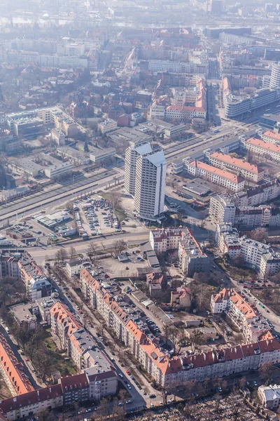 Luchtfoto van een Wroclaw stad — Stockfoto