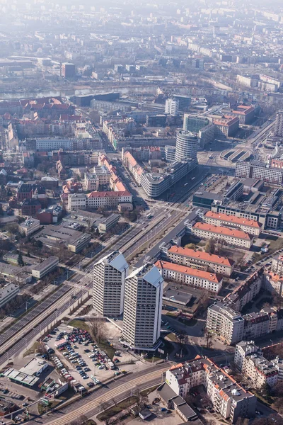 Vista aérea de una ciudad de Wroclaw —  Fotos de Stock