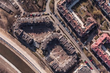 Polonya 'daki Wroclaw şehrinin hava görüntüsü