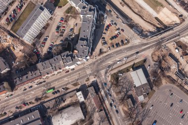Polonya 'daki Wroclaw şehrinin hava görüntüsü
