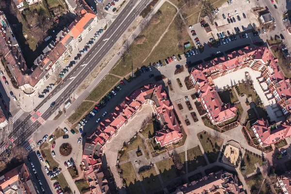 Вид с воздуха на город Вроцлав в Польше — стоковое фото