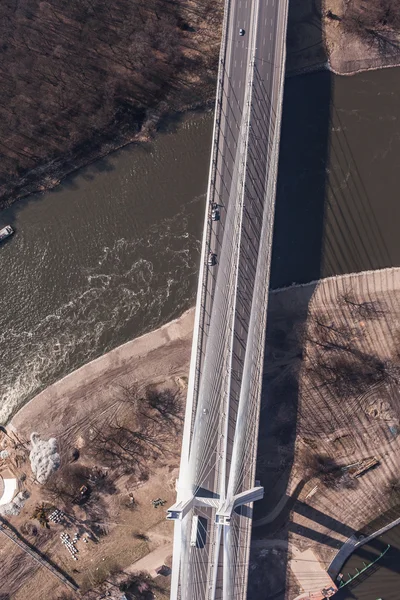 Вид с воздуха на мост во Вроцлаве — стоковое фото