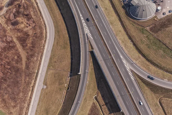 पोलैंड में राजमार्ग का हवाई दृश्य — स्टॉक फ़ोटो, इमेज