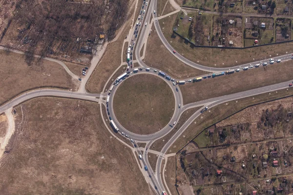 Vista aérea de la glorieta de la autopista — Foto de Stock