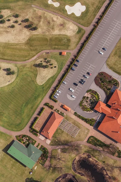 Aerial view over golf field — Stock Photo, Image