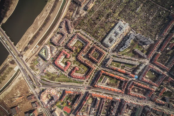 Vista aérea del centro de la ciudad de Wroclaw — Foto de Stock