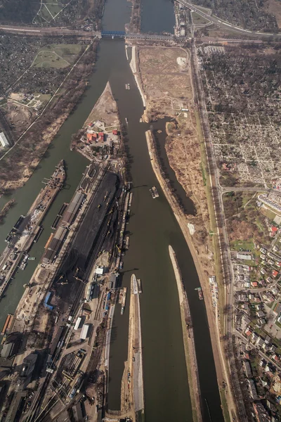 Vista aérea do centro da cidade de Wroclaw — Fotografia de Stock