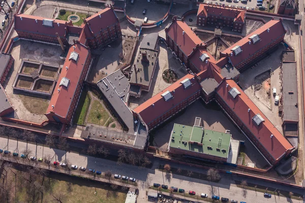 古都ヴロツワフの刑務所の空撮 — ストック写真
