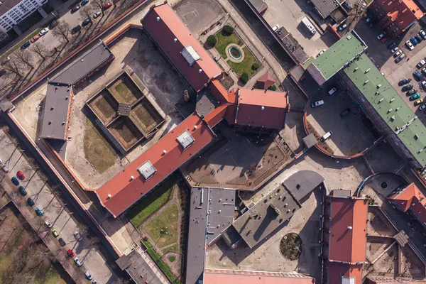 Widok z lotu ptaka starego więzienia we Wrocławiu — Zdjęcie stockowe