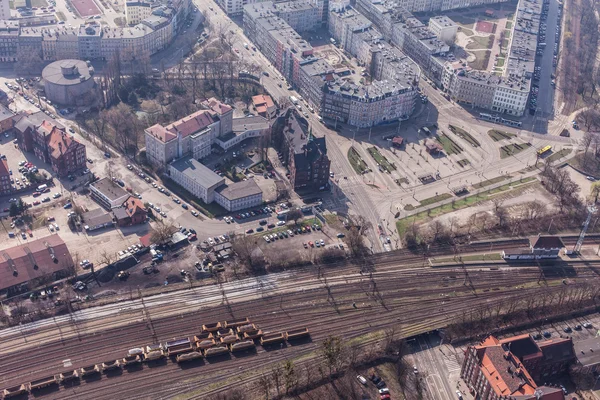 Vista aérea de un suburbio de la ciudad de Wroclaw —  Fotos de Stock