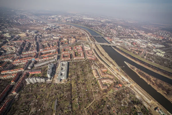 Vista aérea del centro de la ciudad de Wroclaw —  Fotos de Stock