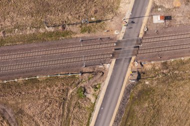 Demiryolu kavşak havadan görünümü