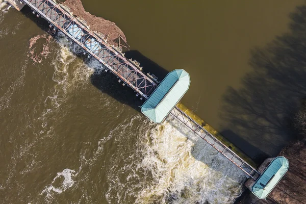 View of the sluice gate on Odra river — Stock Photo, Image