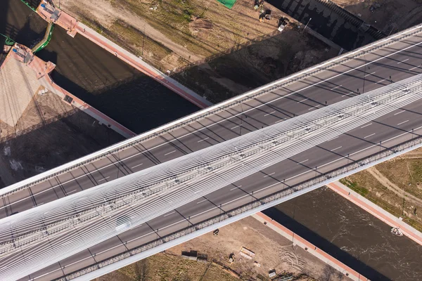 Letecký pohled na dálniční most — Stock fotografie