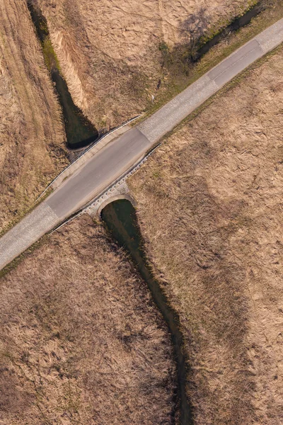 Aerial view over the small bridge — Stock Photo, Image