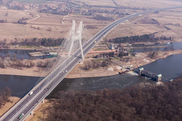 Luchtfoto van snelweg brug — Stockfoto