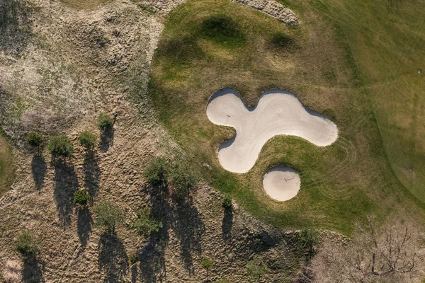 Aerial view over golf field — Stock Photo, Image