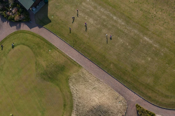 Aerial view over golf field — Stock Photo, Image