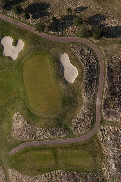 Aerial view over golf field — Stock Photo, Image