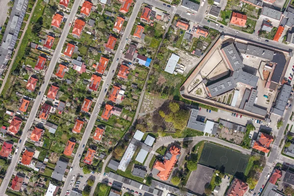 Aerial view of  the Klodzko city — Stock Photo, Image