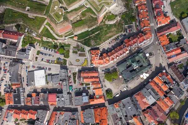 Vista aérea do centro da cidade de Klodzko — Fotografia de Stock