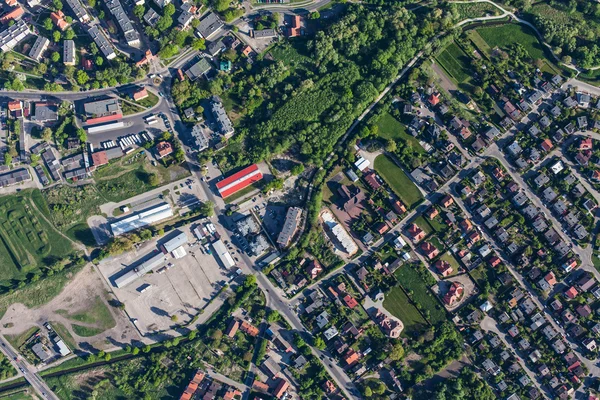 Luchtfoto van Olesnica stad — Stockfoto