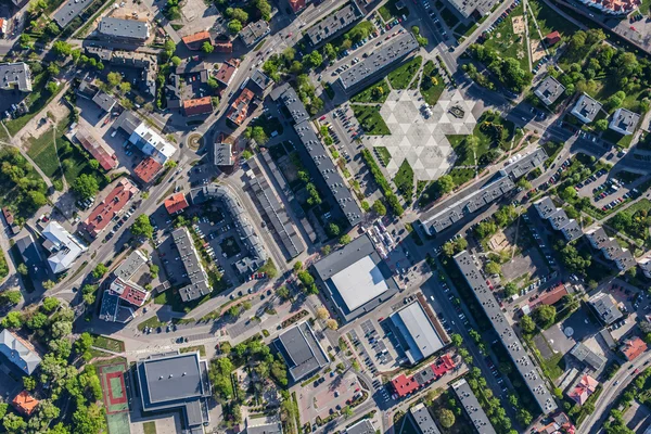 Luchtfoto van Olesnica stad — Stockfoto