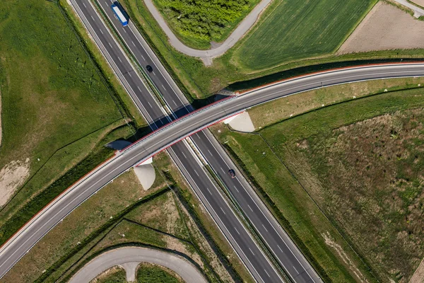 Luchtfoto van de snelweg — Stockfoto