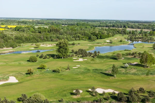 Vista aérea sobre campo de golf — Foto de Stock