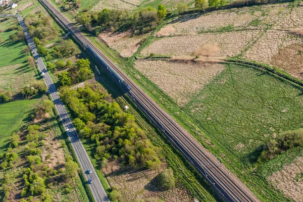 Aerial view of railway — Stock Photo, Image