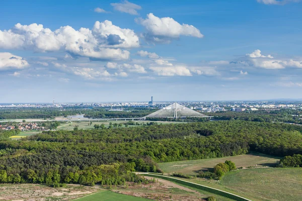 Betakarítási területeken Wroclaw city közelében — Stock Fotó