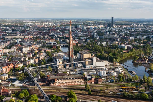 Vue aérienne de la banlieue de Wroclaw City — Photo
