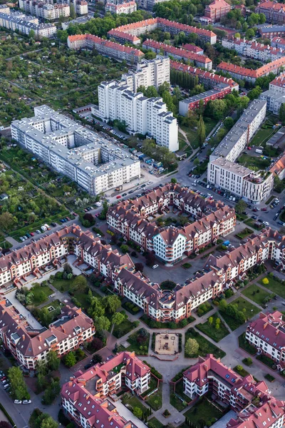 Wroclaw şehir banliyölerinde havadan görünümü — Stok fotoğraf