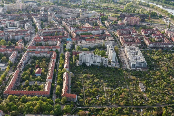 Aerial view of wroclaw city suburbs — Stock Photo, Image