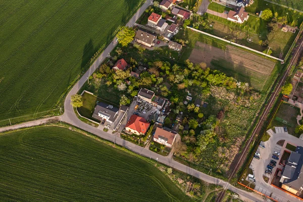 Letecký pohled na předměstí města wroclaw — Stock fotografie