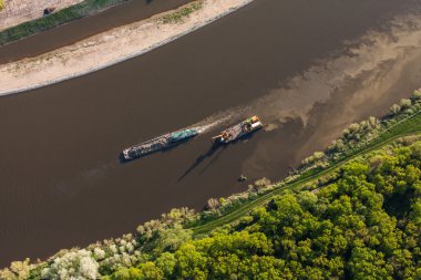 bir nehir habersiz havadan görünümü 
