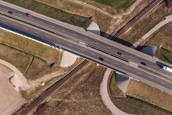 Luchtfoto van de snelweg — Stockfoto