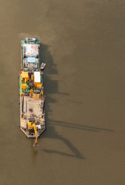 bir nehir habersiz havadan görünümü 