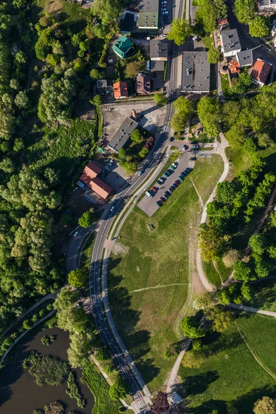Luchtfoto van Olesnica stad — Stockfoto