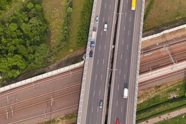 Aerial view of highway — Stock Photo, Image