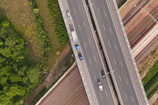 Flygfoto över motorvägen — Stockfoto