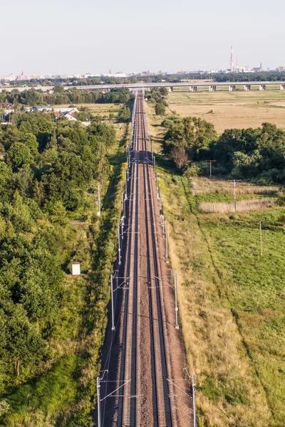 Aerial view of  the railway — Stock Photo, Image
