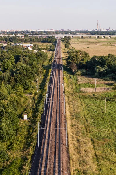 Letecký pohled na železniční — Stock fotografie