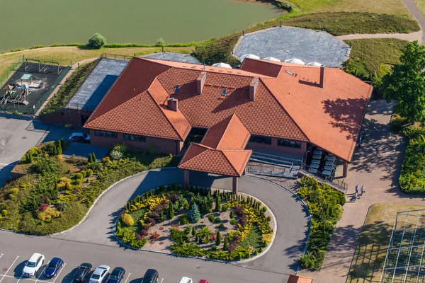 Aerial view over golf field — Stock Photo, Image