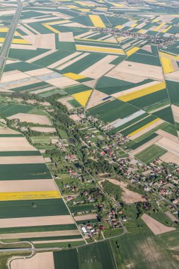 hasat alanlarının havadan görünümü
