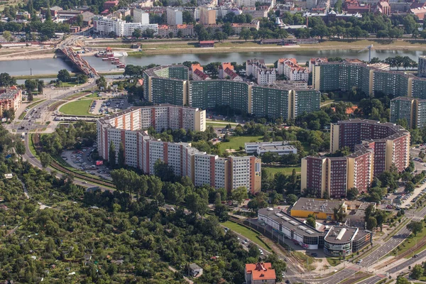 Wroclaw, Polsko - 22 července 2015: Letecký pohled na město Wroclaw — Stock fotografie