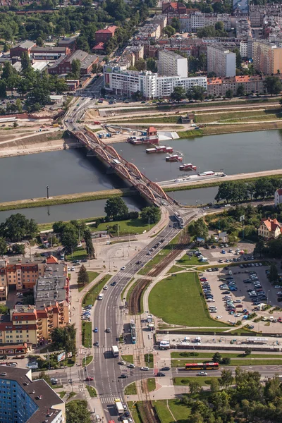 Wroclaw, Pologne - 22 juillet 2015 : Vue aérienne de la ville de Wroclaw — Photo