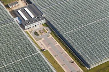 aerial view of greenhouses  clipart